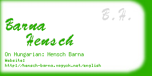 barna hensch business card